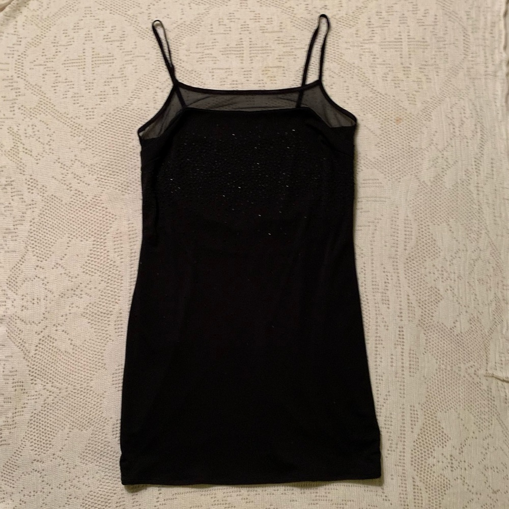 Y2K Era Black Sparkle Mini Dress